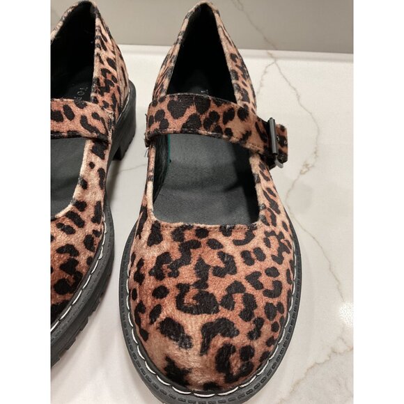 Torrid Mary Jane Velour Leopard Print Chunky Heel Size 9 Wide Grunge Punk 90s - Picture 5 of 7